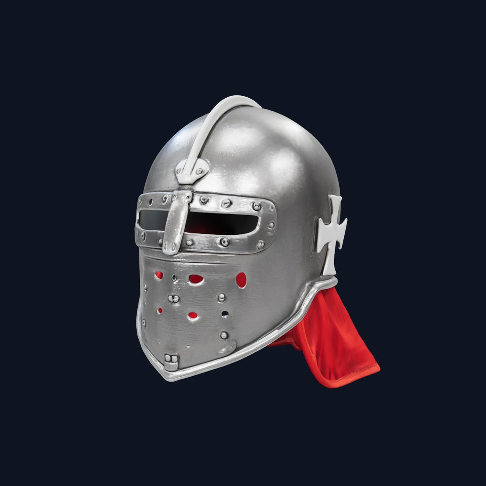 Templar Knight Helmet Medieval model pack
